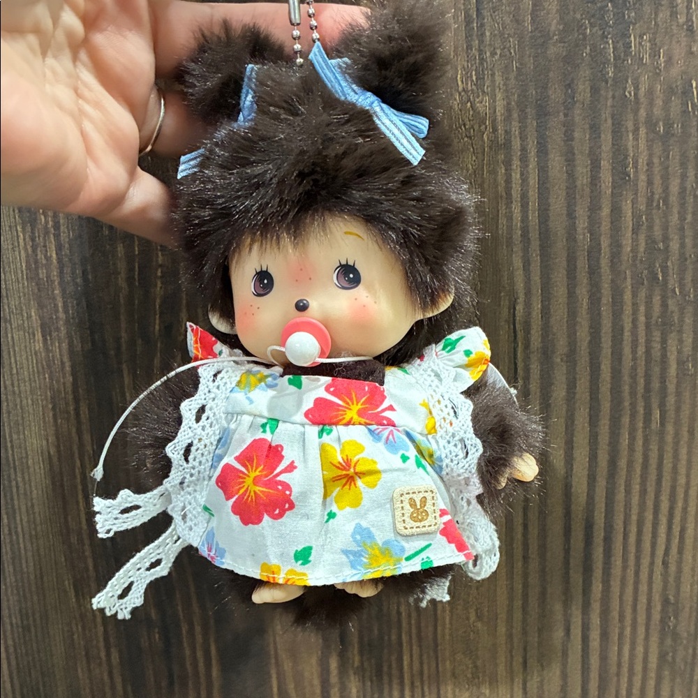 Monchhichi Floral Dress Plush Keychain